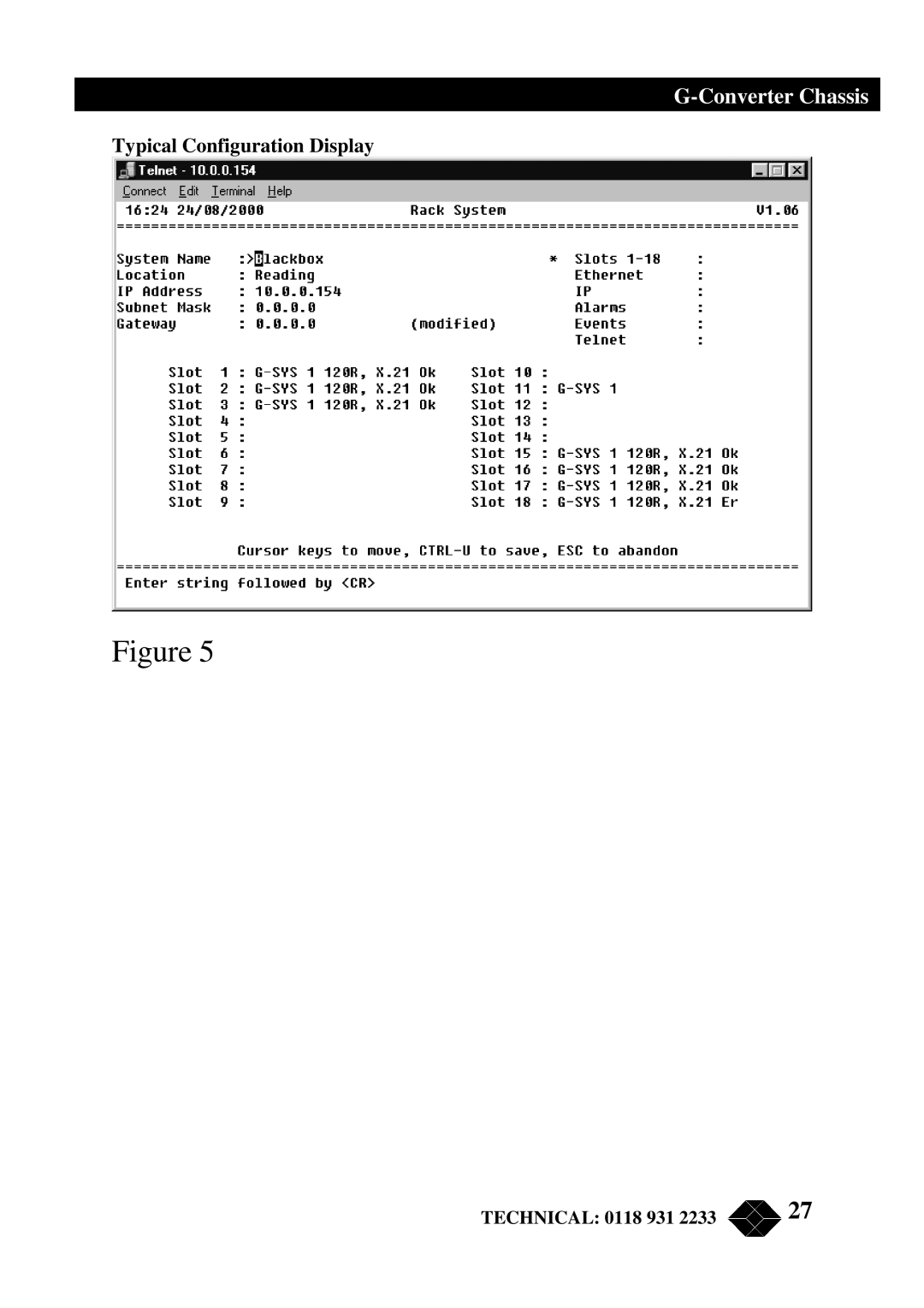 Black Box RMU200 manual Typical Configuration Display 