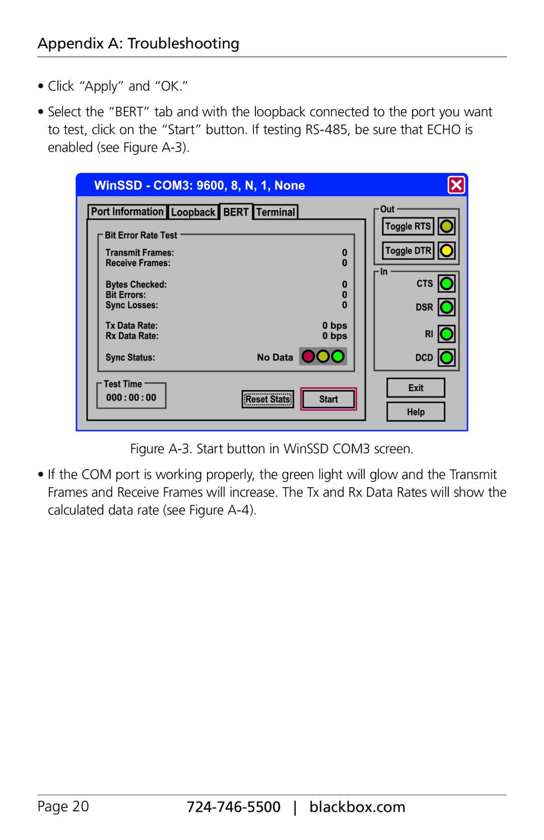 Black Box RS-232, 422, 485, Black Box Interface Converter, 4-Port manual Appendix a Troubleshooting 