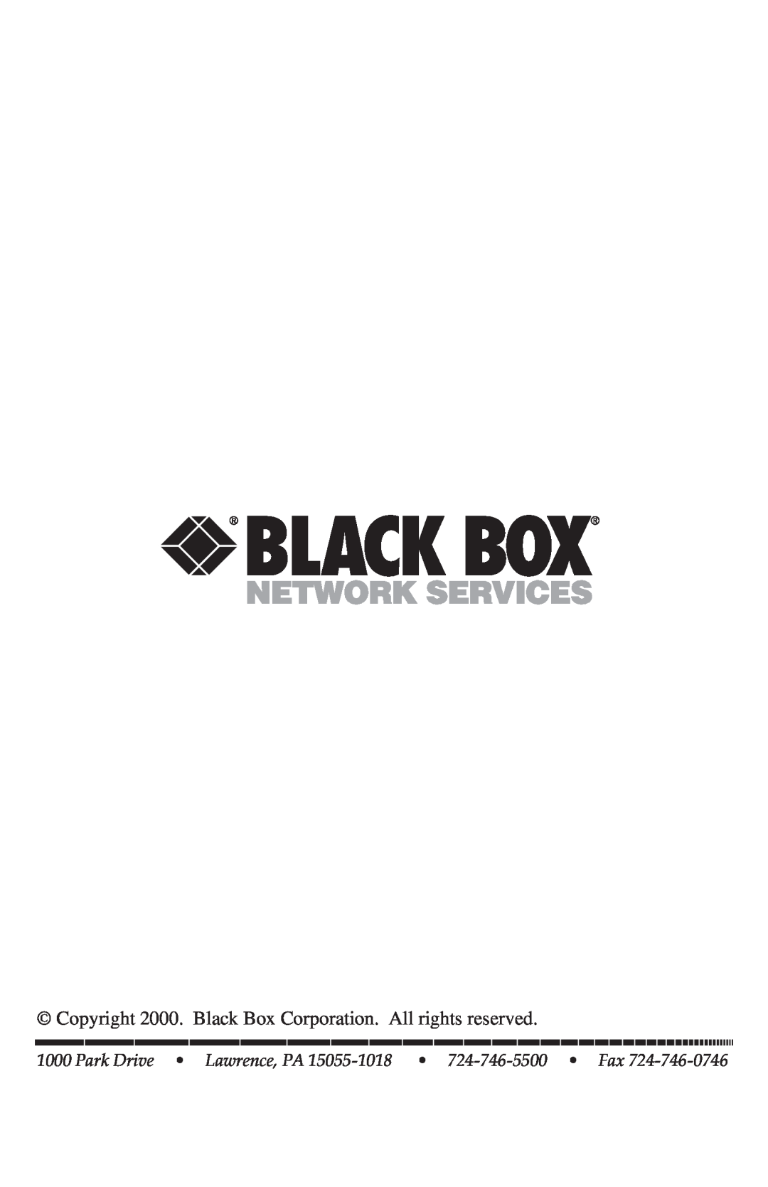 Black Box IC181C, RS-232 manual Copyright 2000. Black Box Corporation. All rights reserved 