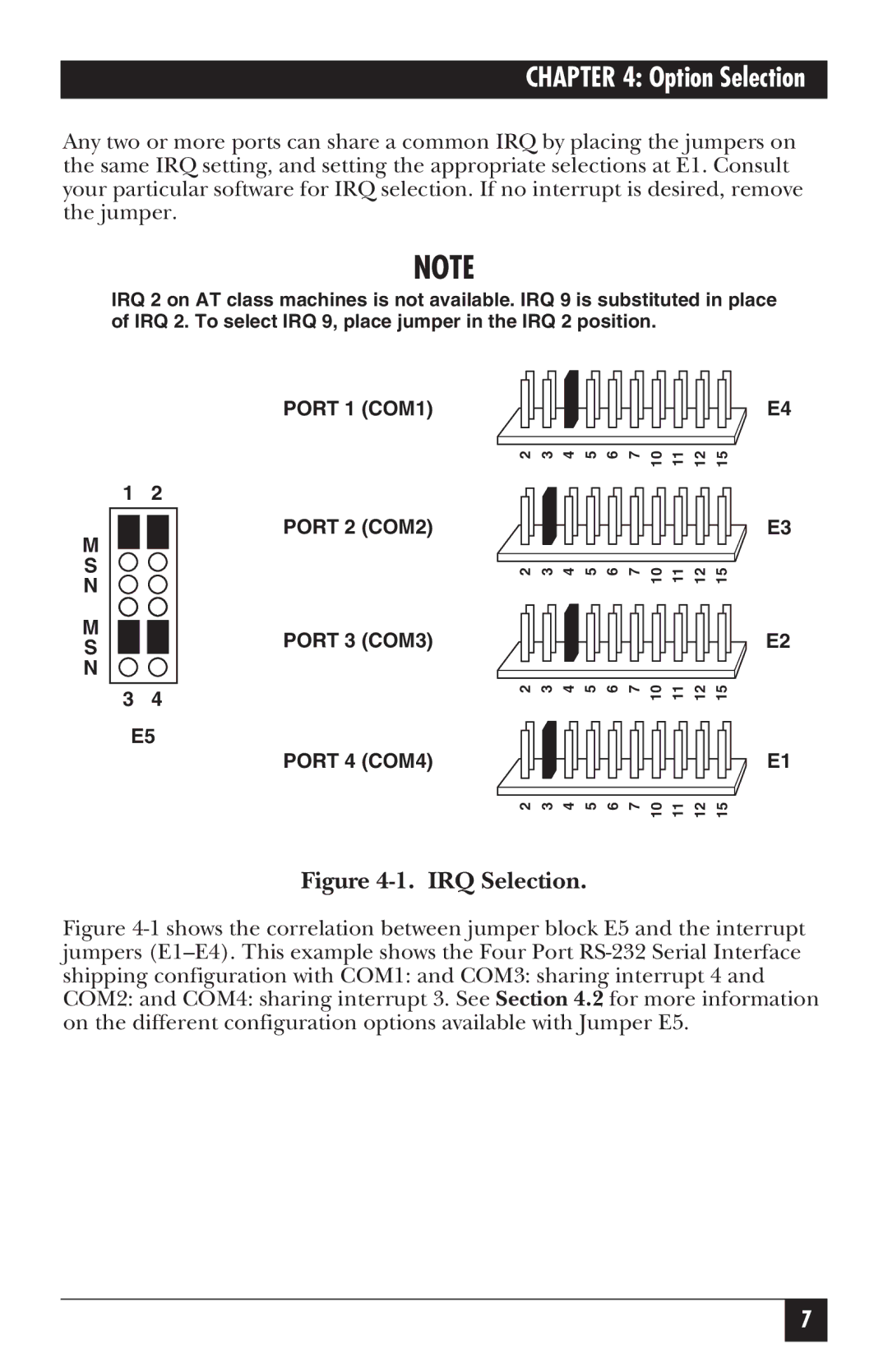 Black Box RS-232, IC181C manual Option Selection 