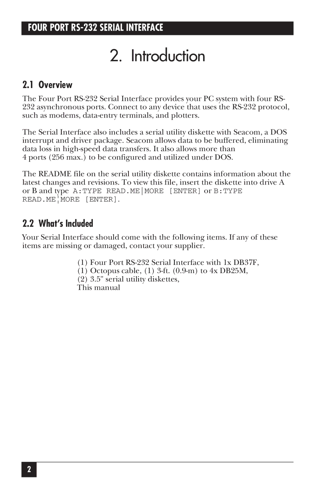 Black Box IC181C, RS-232 manual Introduction, Overview, What’s Included 