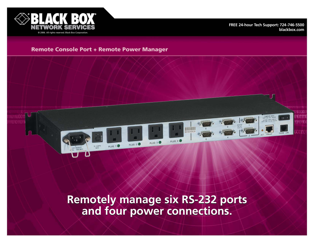Black Box manual Key Features, RS-232 FALLBACK SWITCH, End transmission downtime with automatic modem switching 