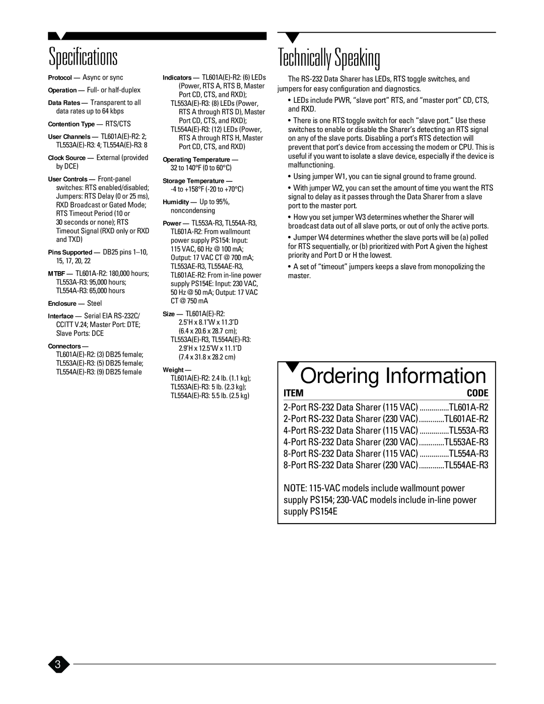 Black Box RS-232 manual Technically Speaking 