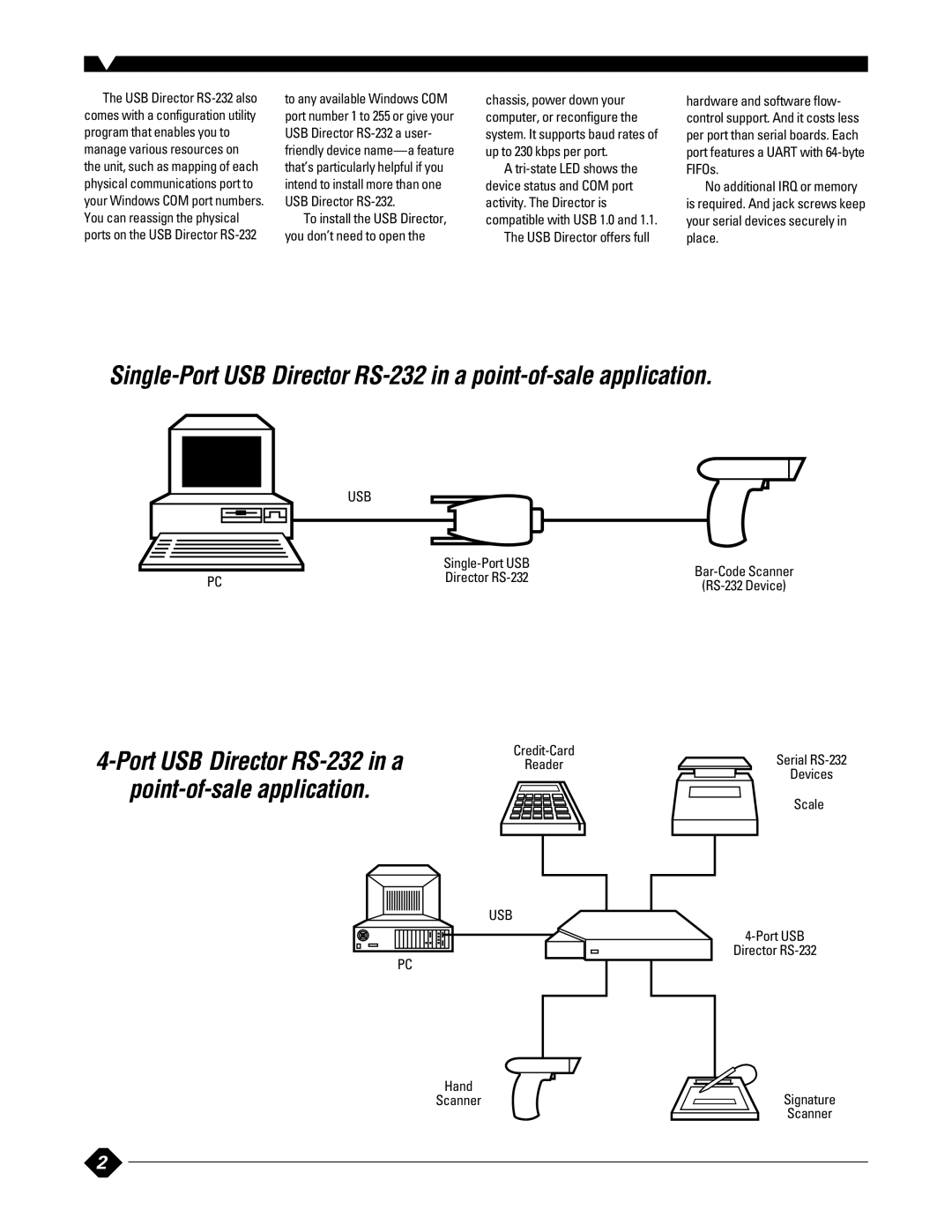 Black Box manual Port USB Director RS-232 in a 