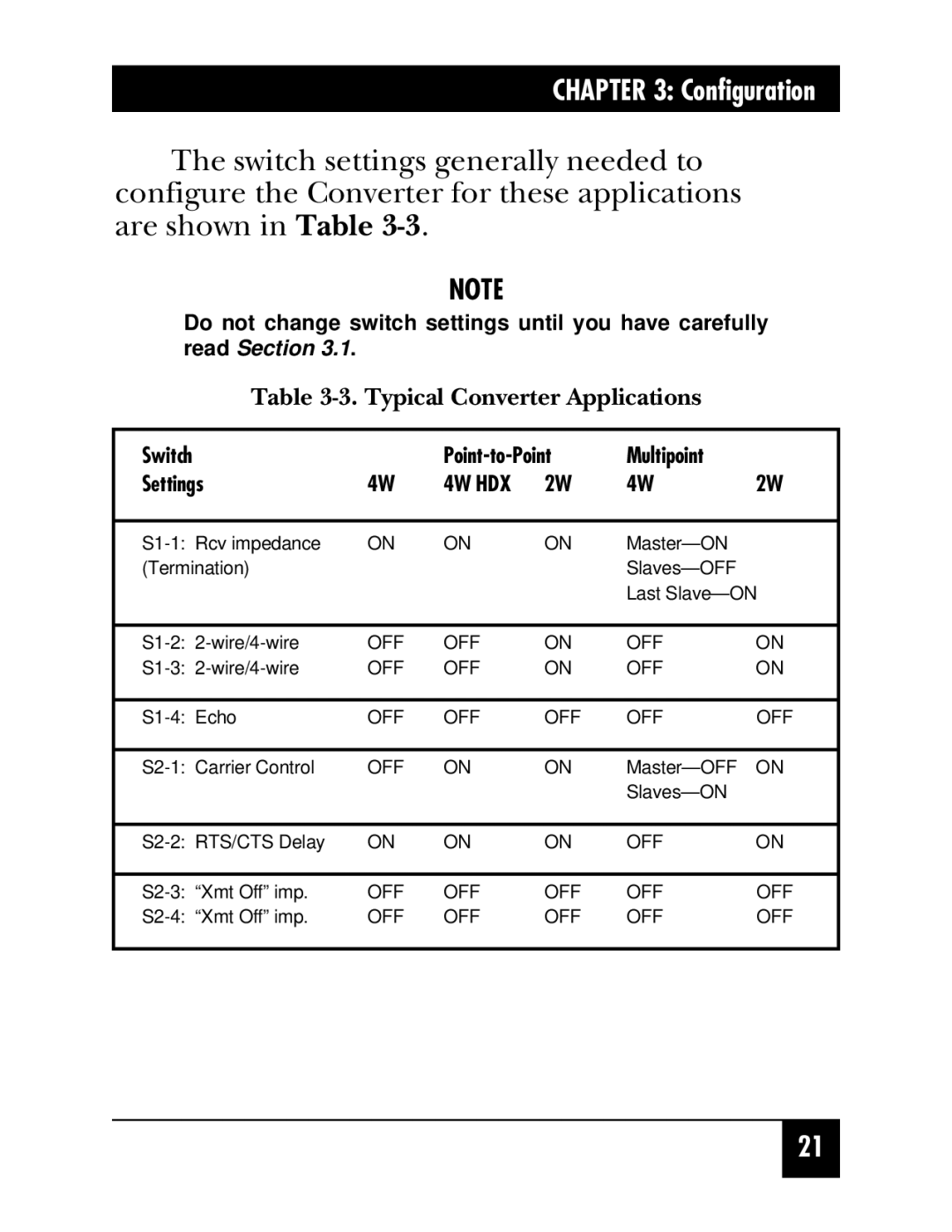 Black Box DB9F/Term (IC620A-F), RS-232/485 CONVERTER, DB9F/RJ-45 (IC624A-F) manual Typical Converter Applications 