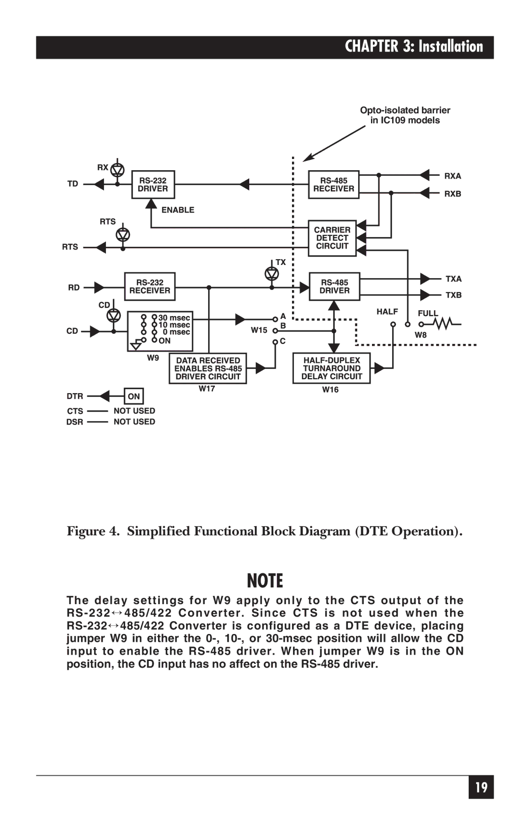 Black Box IC109A-R2, IC109C, IC109AE, IC108C, IC108AE manual Simplified Functional Block Diagram DTE Operation 