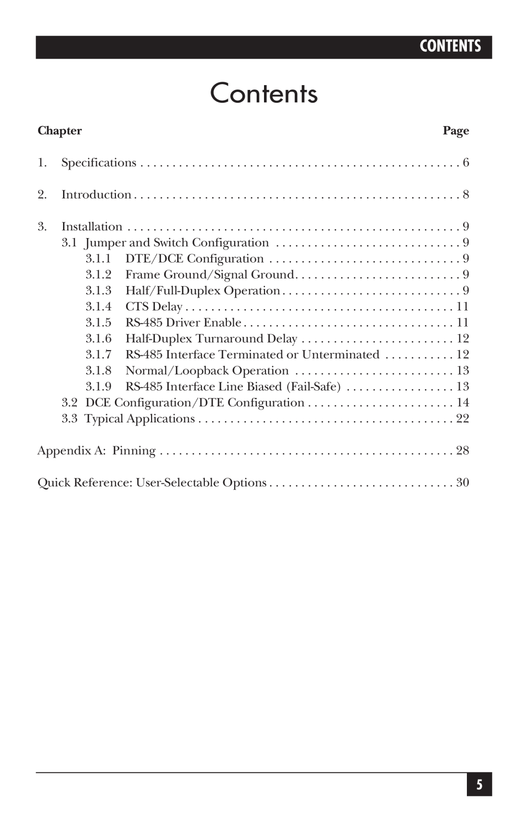 Black Box IC108AE, IC109C, IC109AE, IC109A-R2, IC108C manual Contents, Chapter 