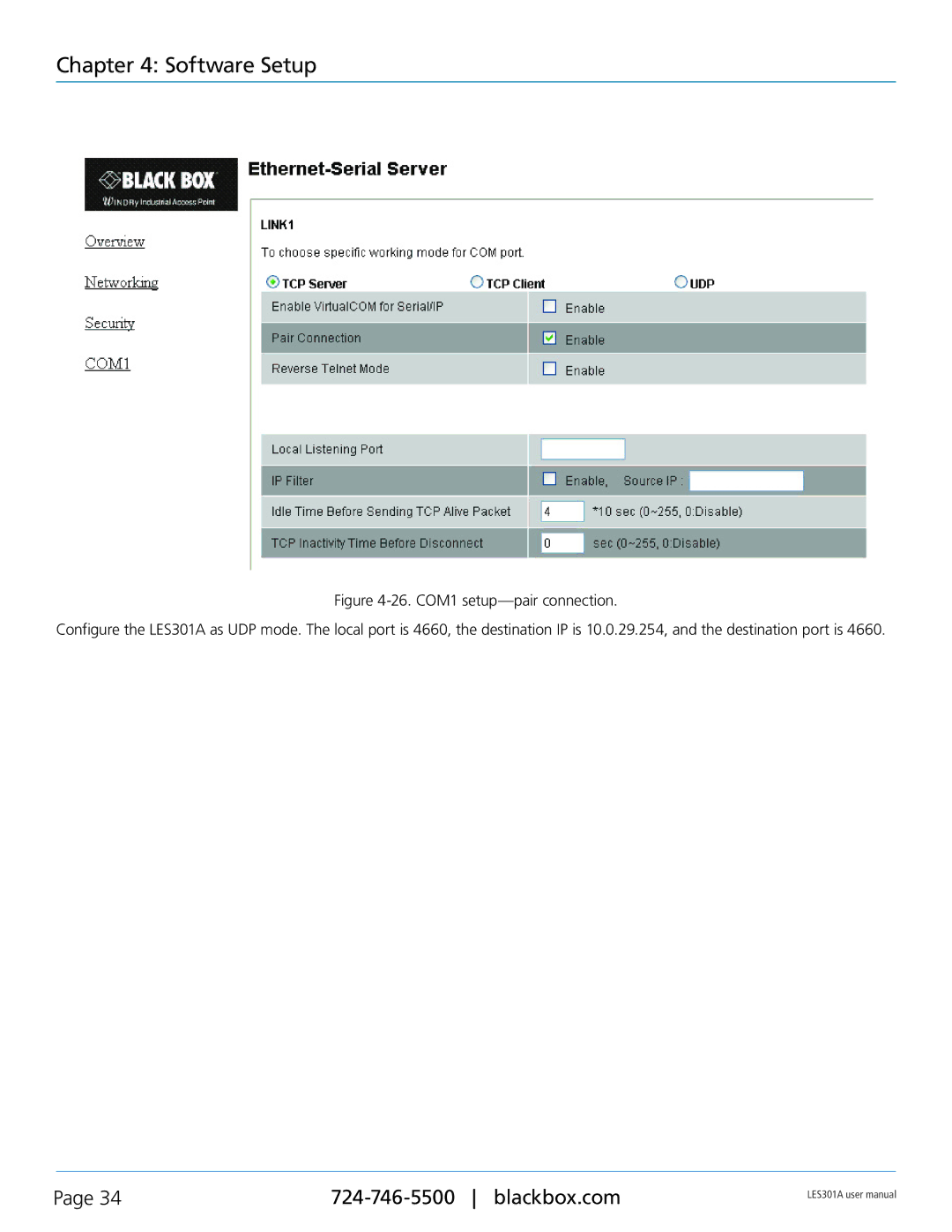 Black Box RS-485, RS-422, RS-232, 1-Port 10/100 Device Server user manual Software Setup 