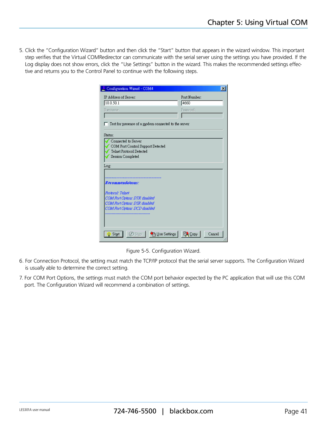 Black Box RS-232, RS-422, RS-485, 1-Port 10/100 Device Server user manual Using Virtual COM 