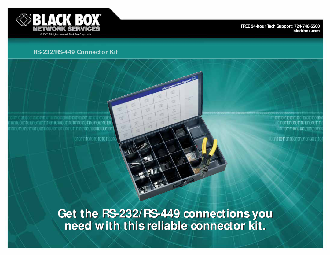 Black Box manual RS-232/RS-449Connector Kit, All rights reserved. Black Box Corporation 