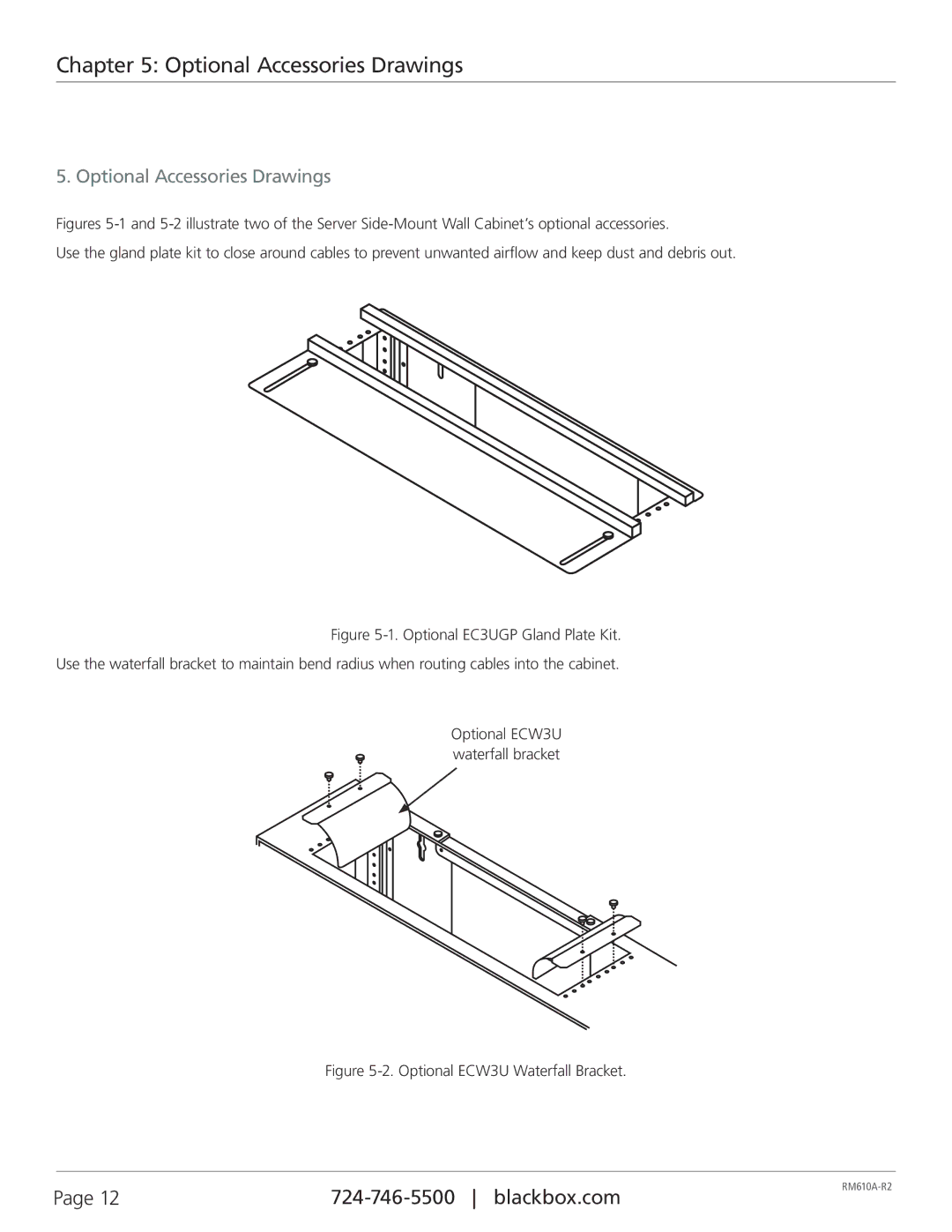 Black Box RM610A-R2, Server Side-Mount Wall Cabinet user manual Optional Accessories Drawings 