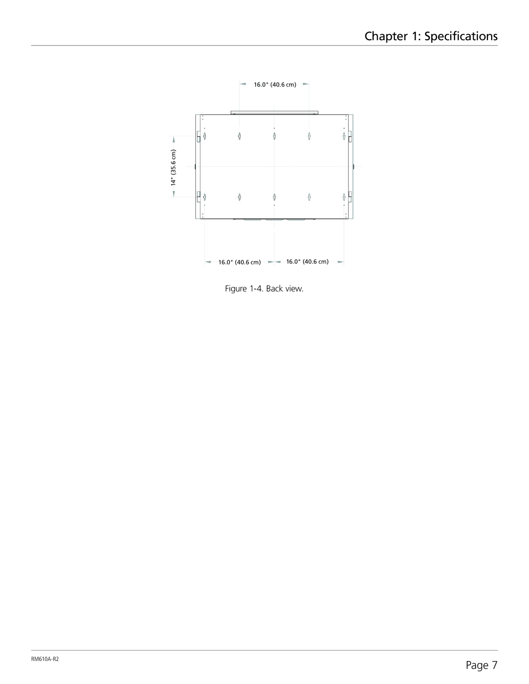 Black Box Server Side-Mount Wall Cabinet, RM610A-R2 user manual Back view 