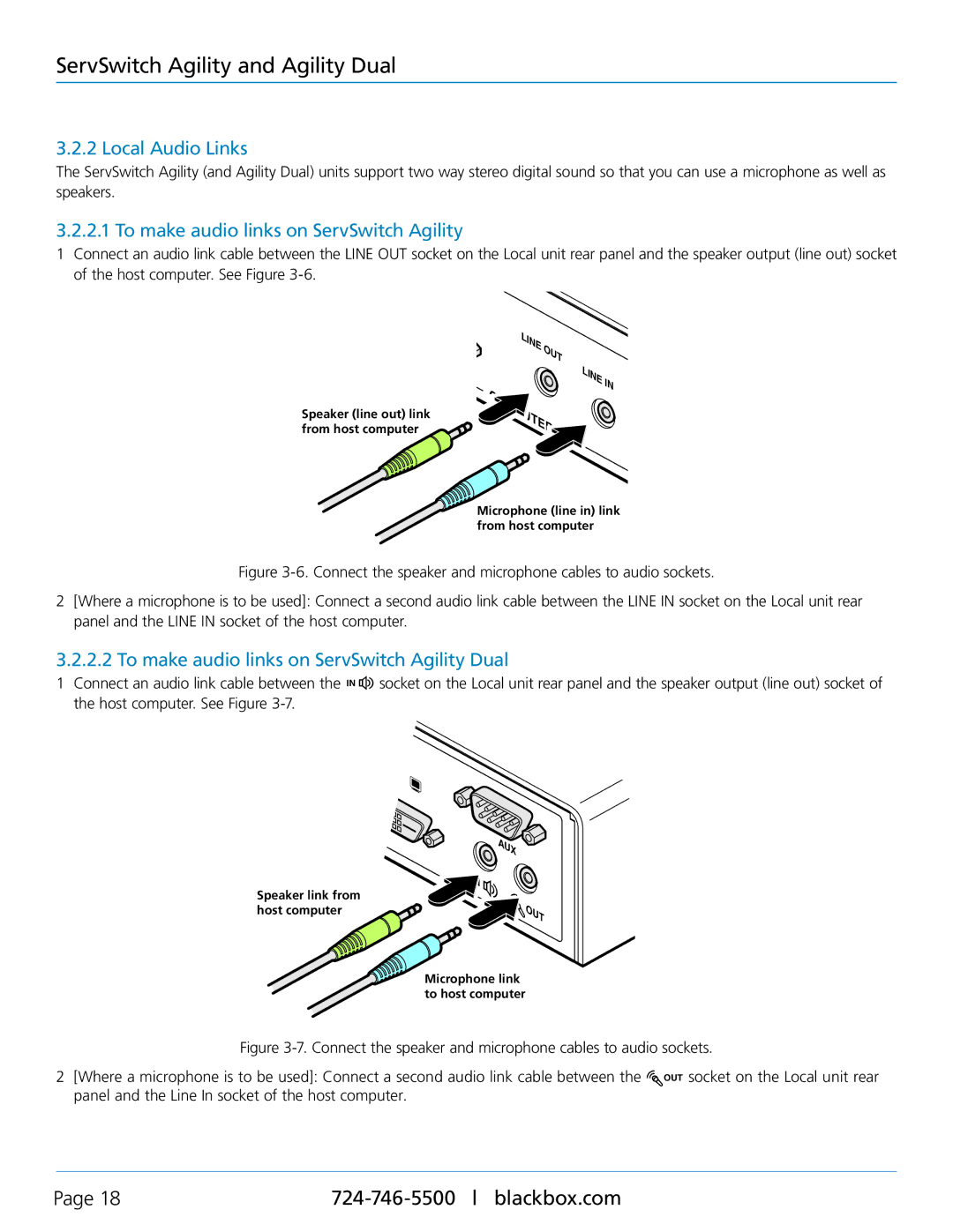 Black Box ACR1000A-T, ACR1002A-R, ACR1000A-R, ACR1002A-T Local Audio Links, To make audio links on ServSwitch Agility 