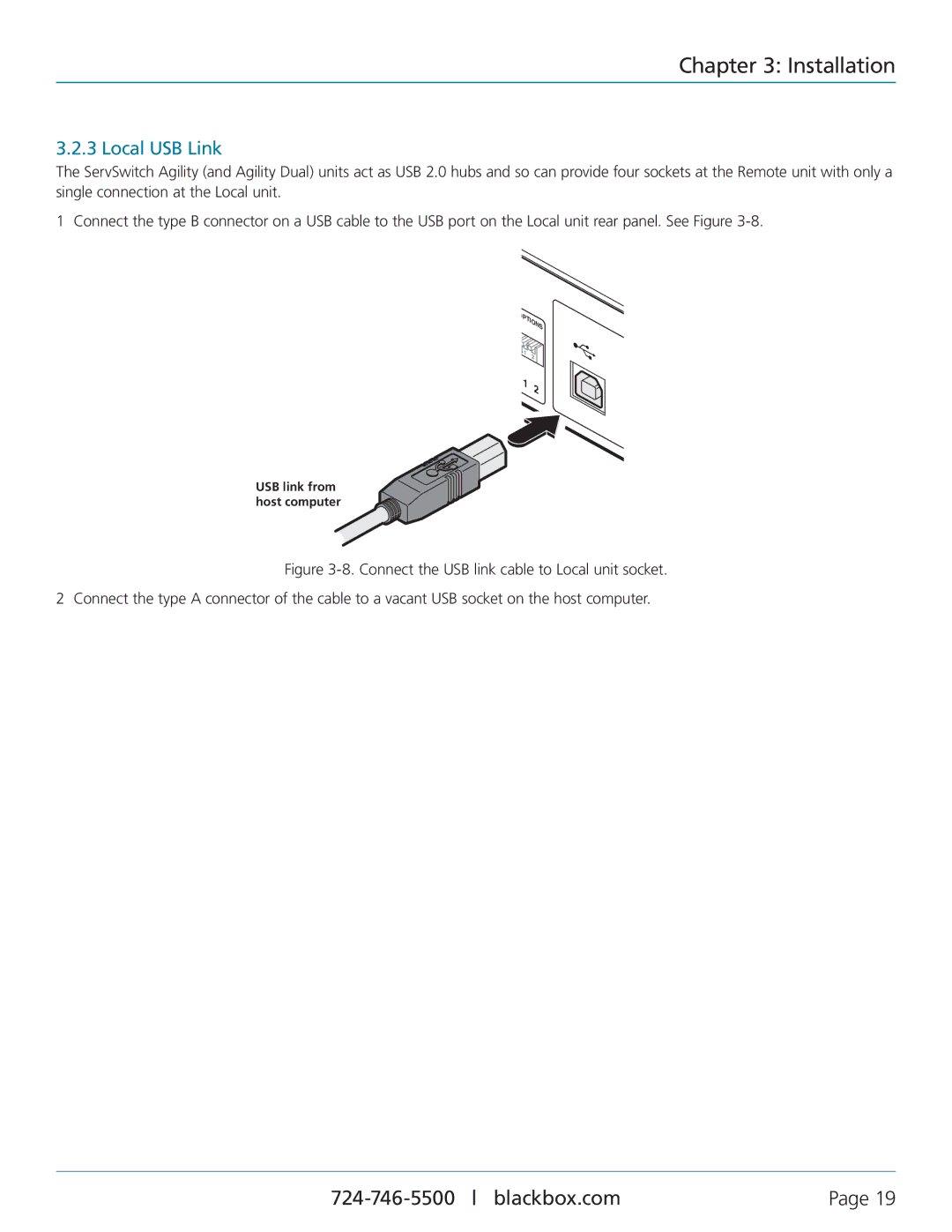 Black Box ACR1002A-T, ACR1000A-T, ACR1002A-R, ACR1000A-R, ServSwitch AgilityTM and Agility DualTM manual Local USB Link 