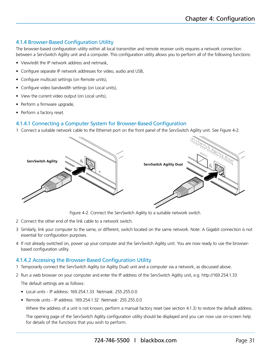 Black Box ACR1000A-R, ACR1000A-T, ACR1002A-R, ACR1002A-T manual Accessing the Browser-Based Configuration Utility 