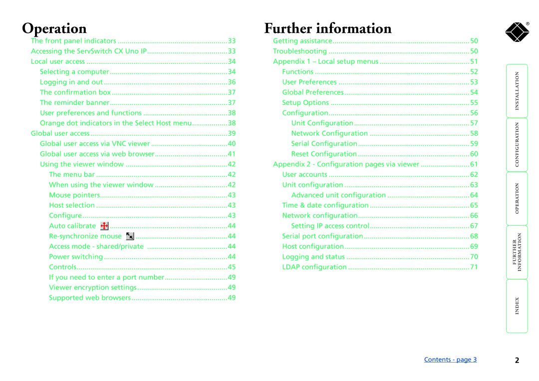 Black Box servswitch cx uno ip, kv1081a, kv1161a manual Further information 