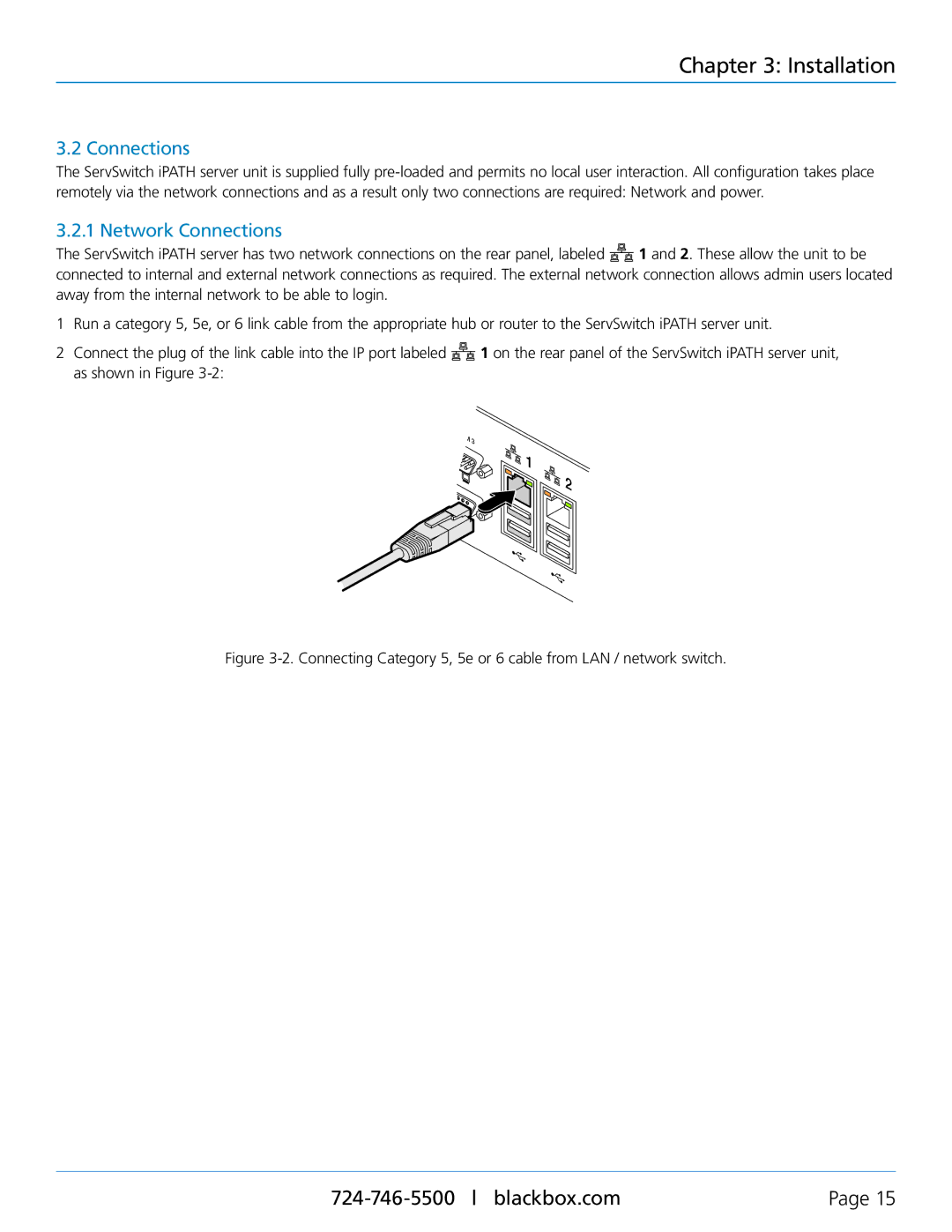 Black Box ACR1000A-CTL, ServSwitch iPATH manual Network Connections 