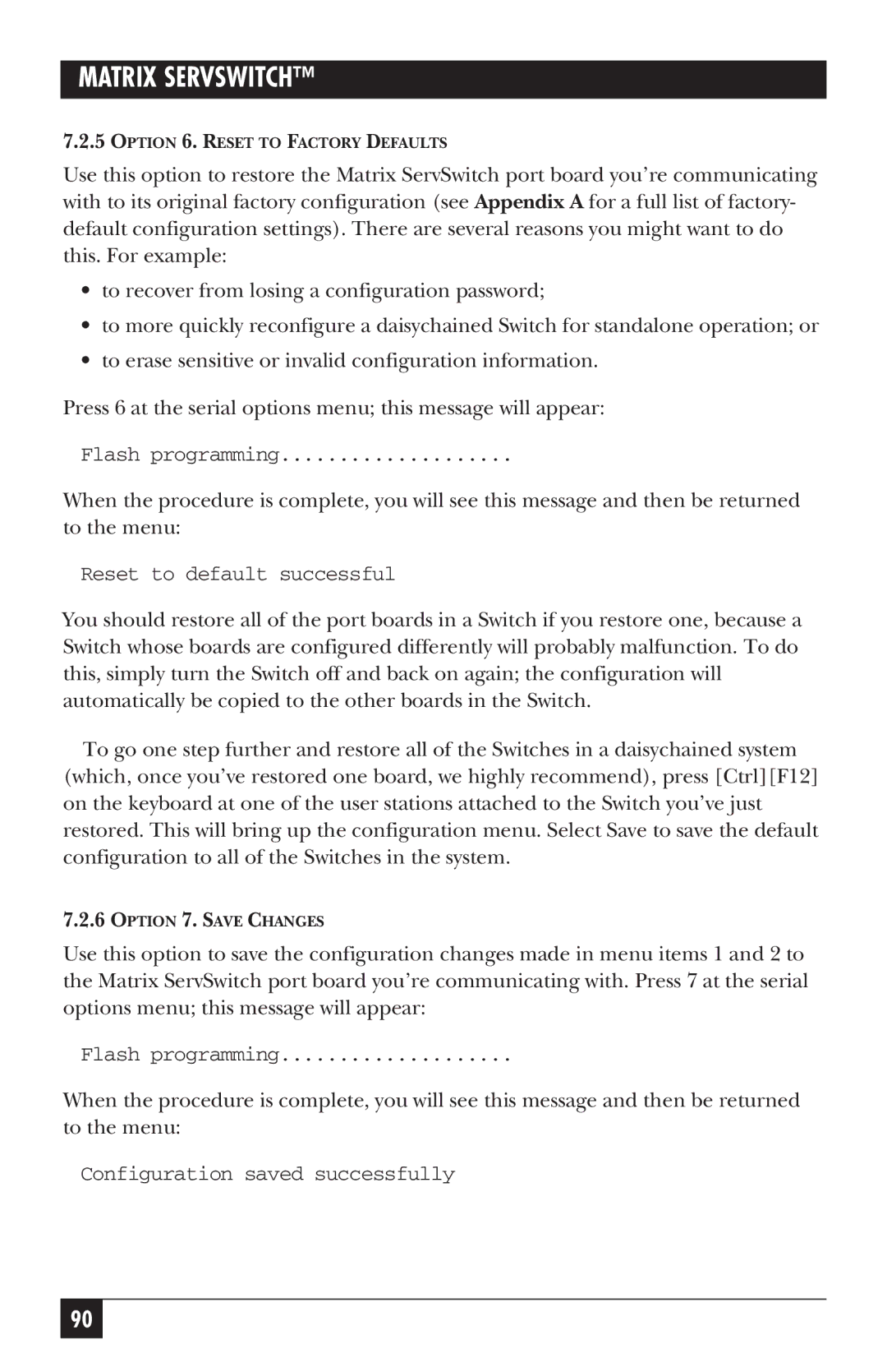 Black Box ServSwitch manual Flash programming 