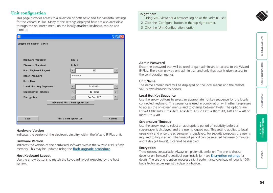 Black Box ServSwitchTM manual Hardware Version, Firmware Version, Host Keyboard Layout, Local Hot Key Sequence 