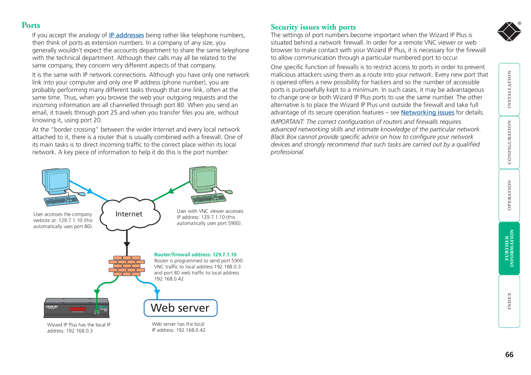 Black Box ServSwitchTM manual Ports, Security issues with ports 