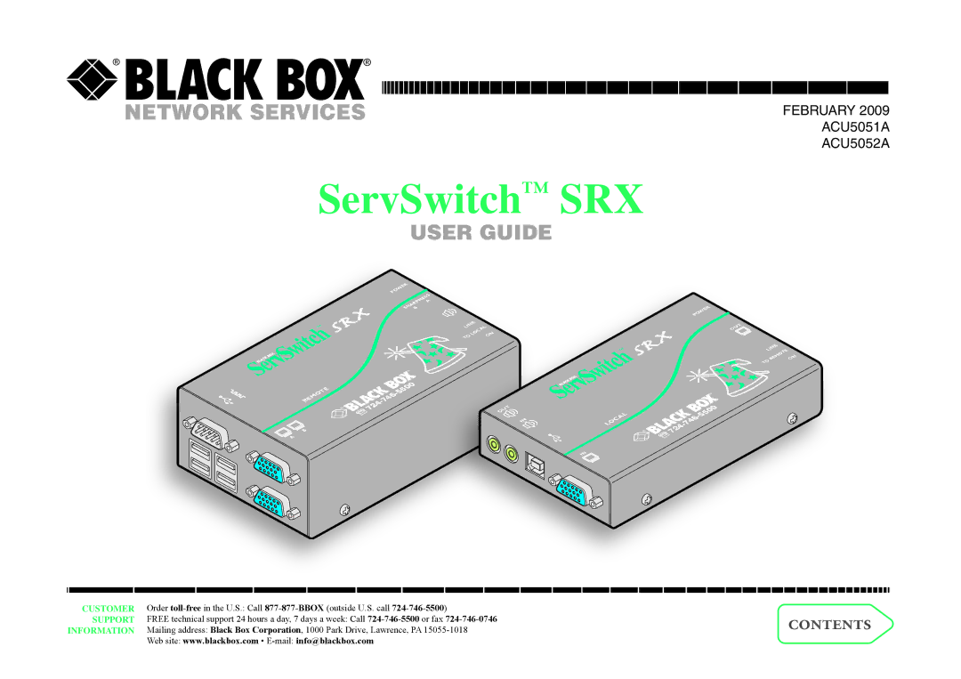 Black Box manual ServSwitch SRX 