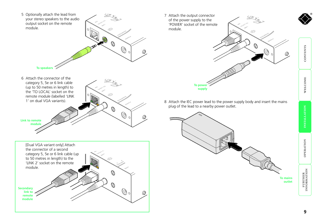 Black Box SRX, ServSwitch manual To speakers 