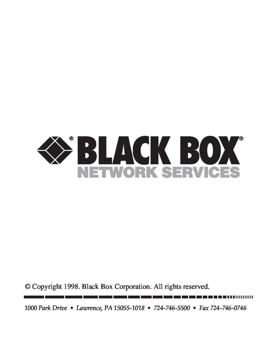 Black Box SW175A, SW176A manual 