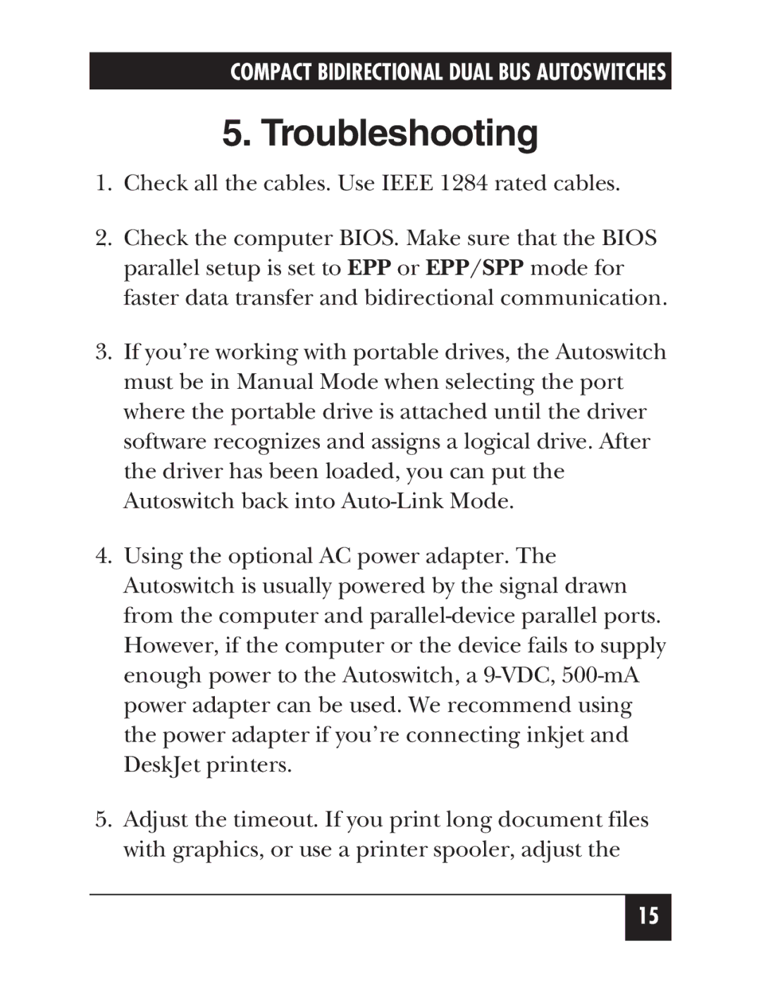 Black Box SW179A, SW178A manual Troubleshooting 