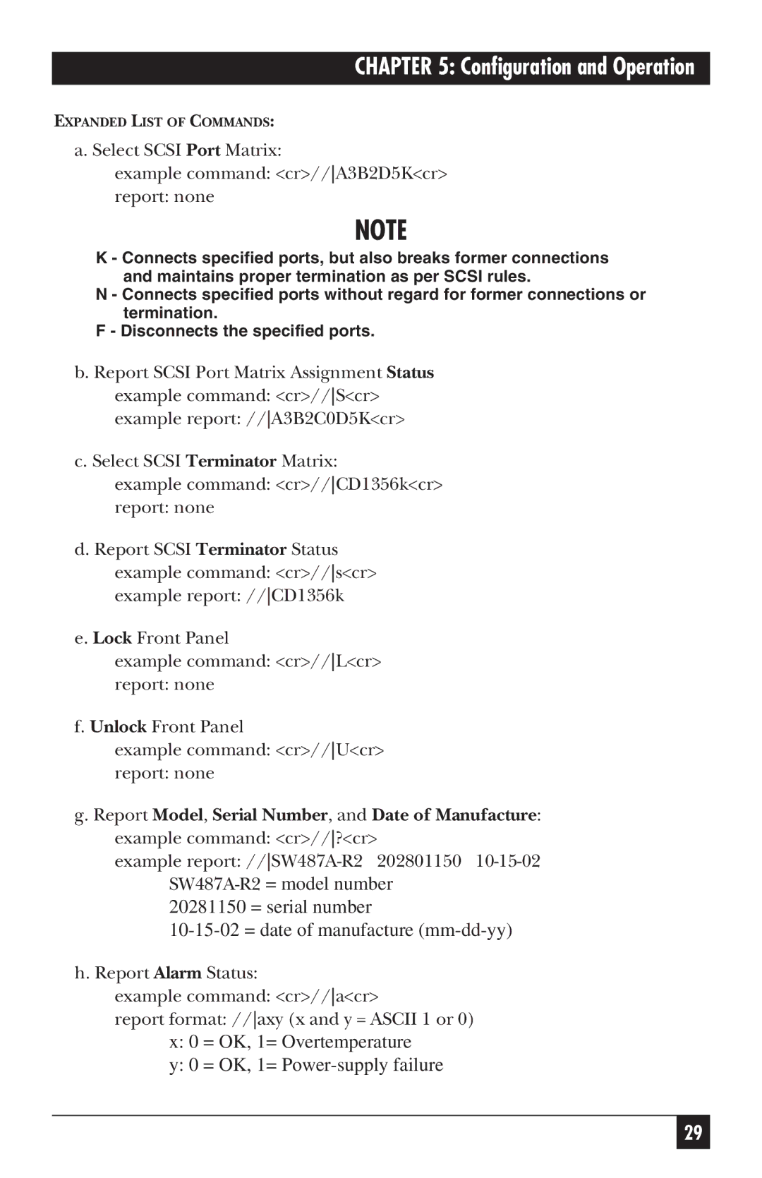 Black Box SW487A-R2 manual Expanded List of Commands 