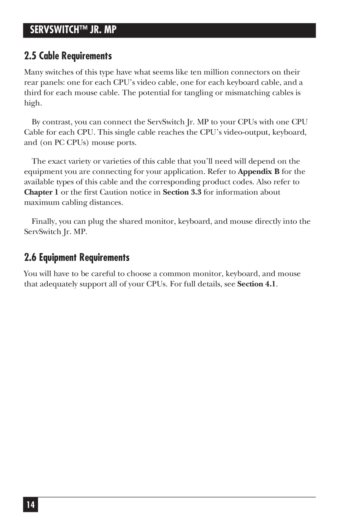 Black Box SW628A-R2, SW627A-R2 manual Cable Requirements, Equipment Requirements 