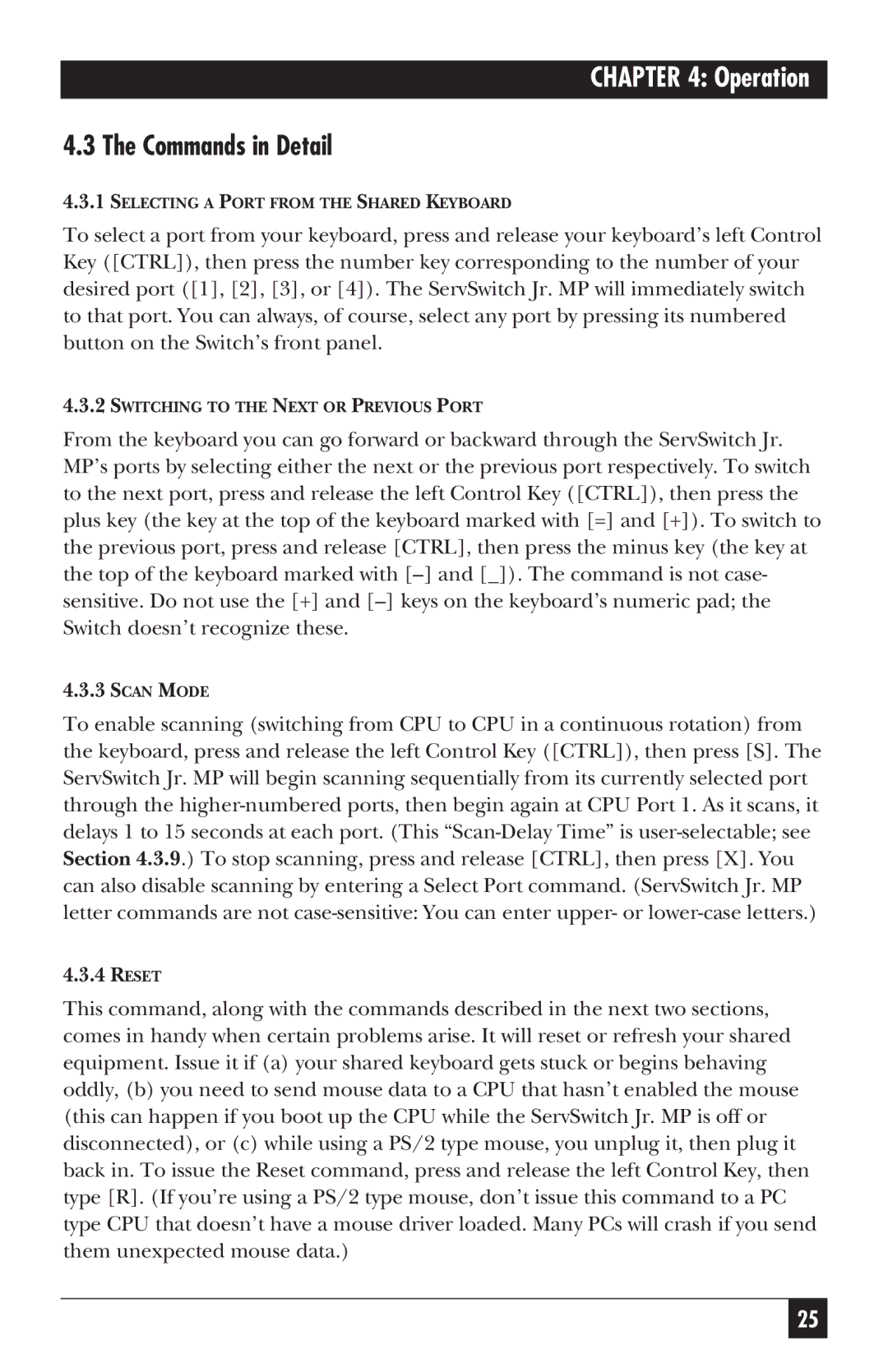 Black Box SW627A-R2, SW628A-R2 manual Commands in Detail 