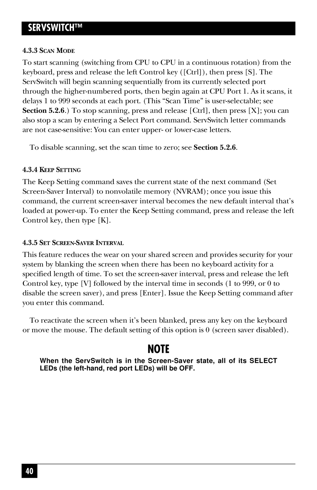 Black Box SW724A-R4, SW722A-R4, KV3108SA-R4, SW721A-R4, SW723A-R4, SW725A-R4 manual Scan Mode 