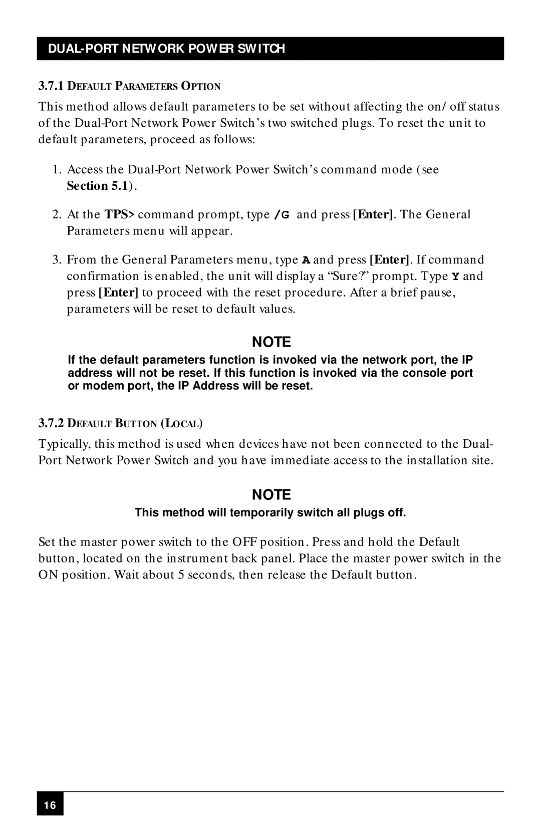 Black Box SWI081AE, SWI082 manual This method will temporarily switch all plugs off 