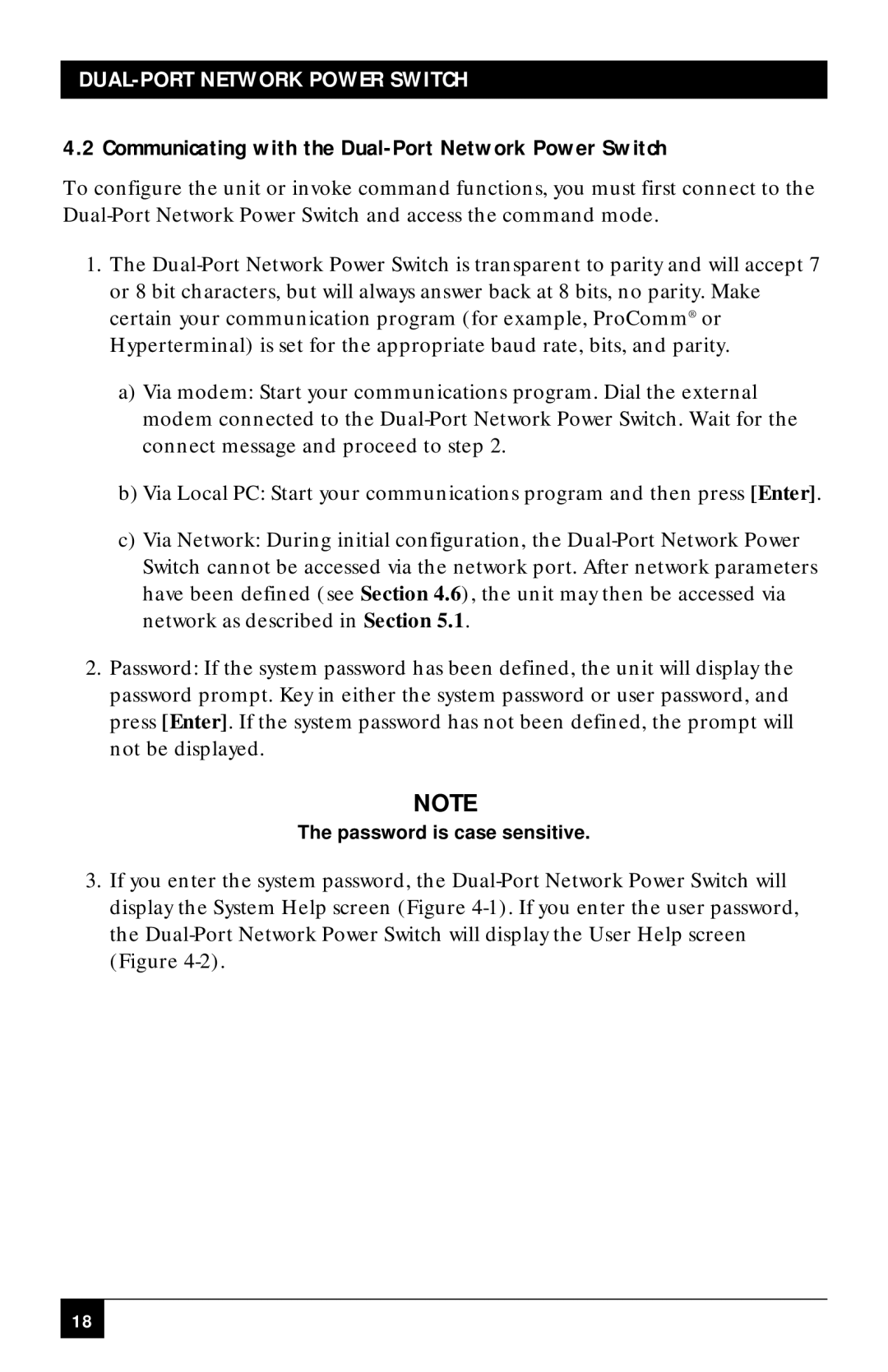 Black Box SWI082, SWI081AE manual Communicating with the Dual-Port Network Power Switch 