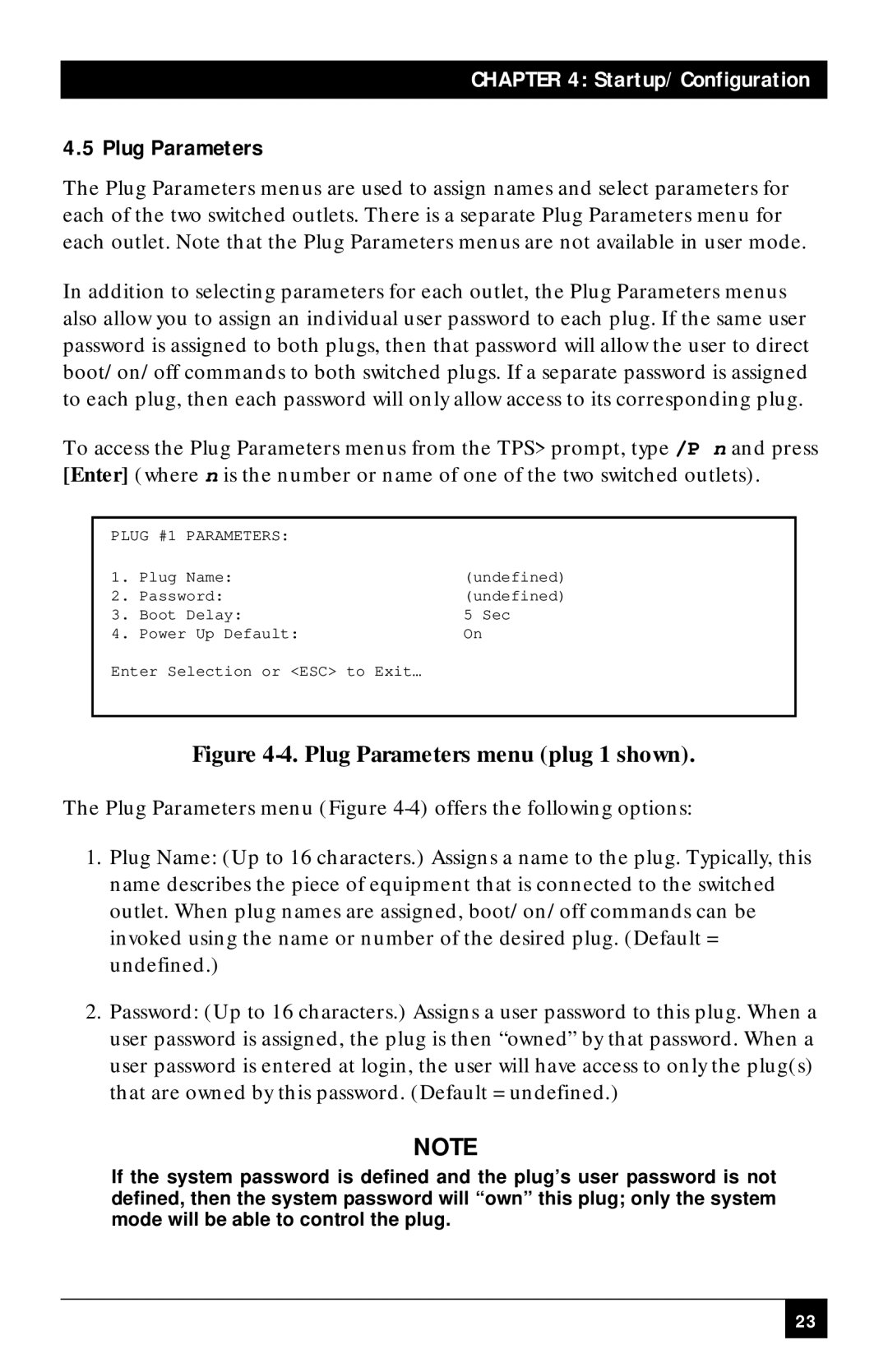 Black Box SWI081AE, SWI082 manual Plug Parameters, Plug #1 Parameters 