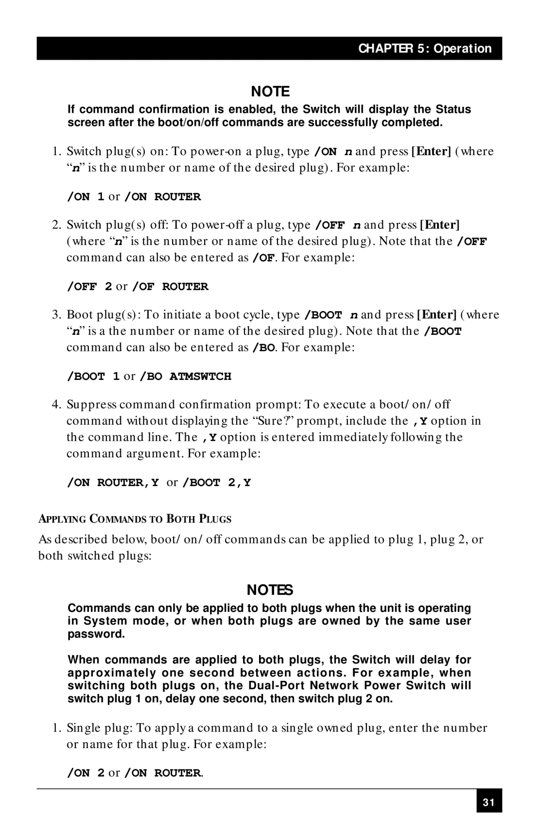 Black Box SWI081AE, SWI082 manual On 2 or /ON Router 