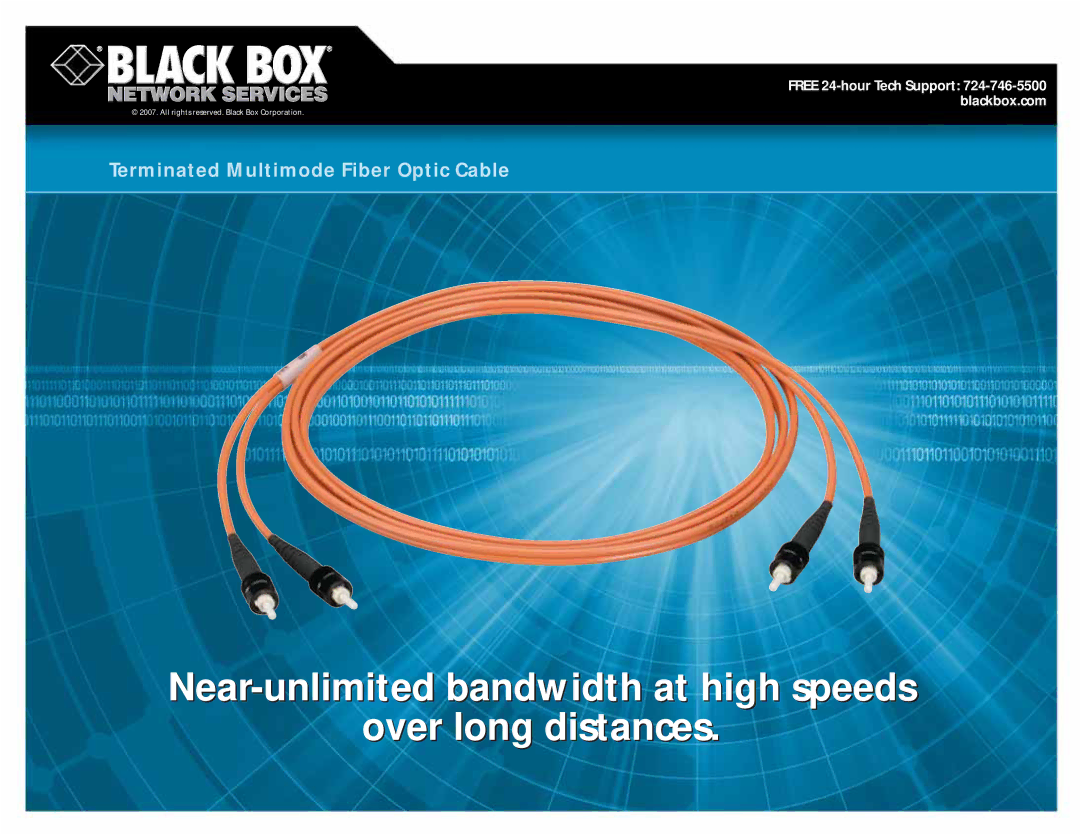 Black Box Terminated Multimode Fiber Optic Cable manual 
