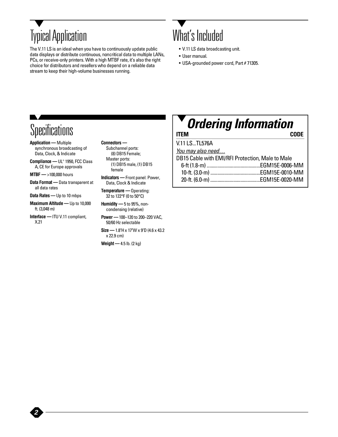 Black Box V.11 LS manual Typical Application, What’s Included, Application Multiple, Temperature Operating 