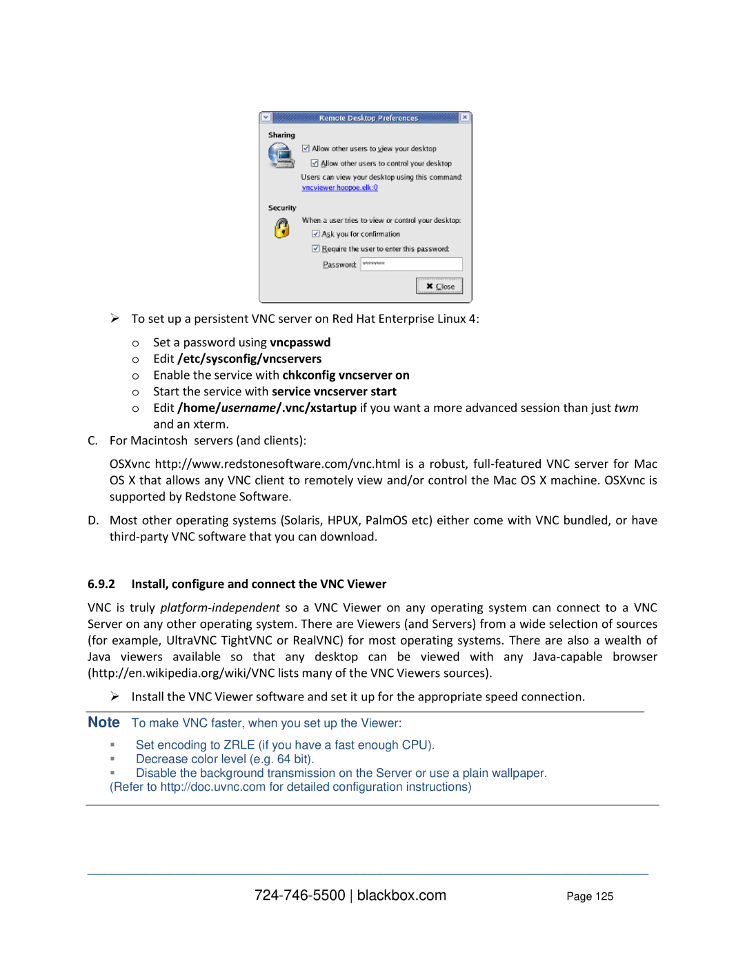 Black Box LES1316A, LES1332A, LES1408A, LES144BA, LES1416A, LES1348A, LES1432A Install, configure and connect the VNC Viewer 