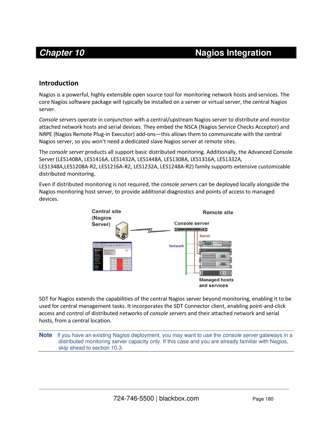 Black Box LES110BA, LES1332A, LES1408A, LES144BA, LES1416A, LES1348A, LES1432A Chapter Nagios Integration, Introduction 