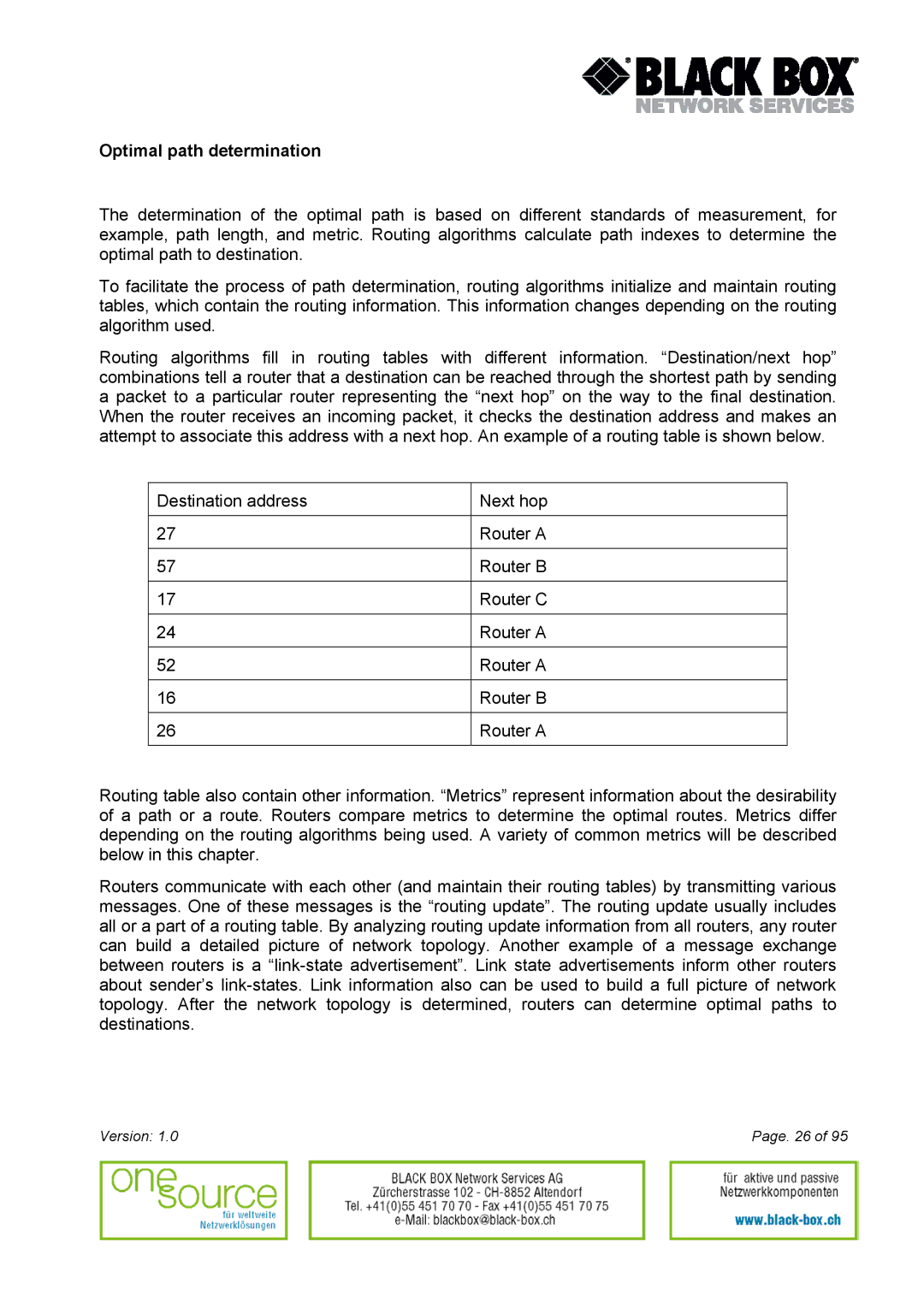 Black Box Version 1.0 user manual Optimal path determination 