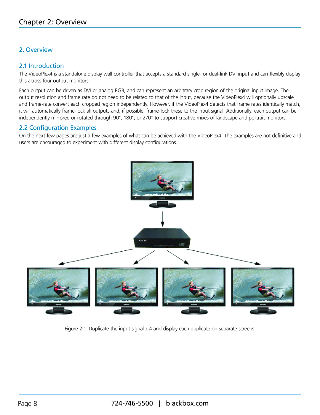 Black Box VSC-VPLEX4, VideoPlex4 Video Wall Controller manual Overview Introduction, Configuration Examples 