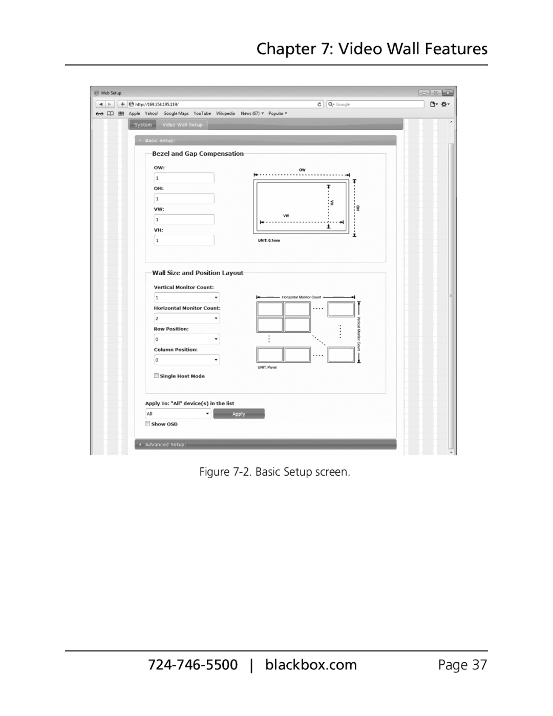 Black Box VX-HDMI-POE-VRX, VX-HDMI-POE-MTX, VX-HDMI-POE-MRX, VX-HDMI-POE-VTX, VX-HDMI-POE-URX manual Basic Setup screen 