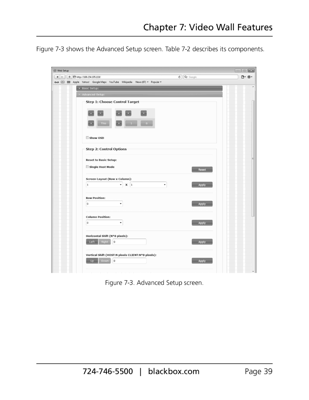 Black Box VX-HDMI-POE-URX, VX-HDMI-POE-MTX, VX-HDMI-POE-MRX Shows the Advanced Setup screen. -2 describes its components 