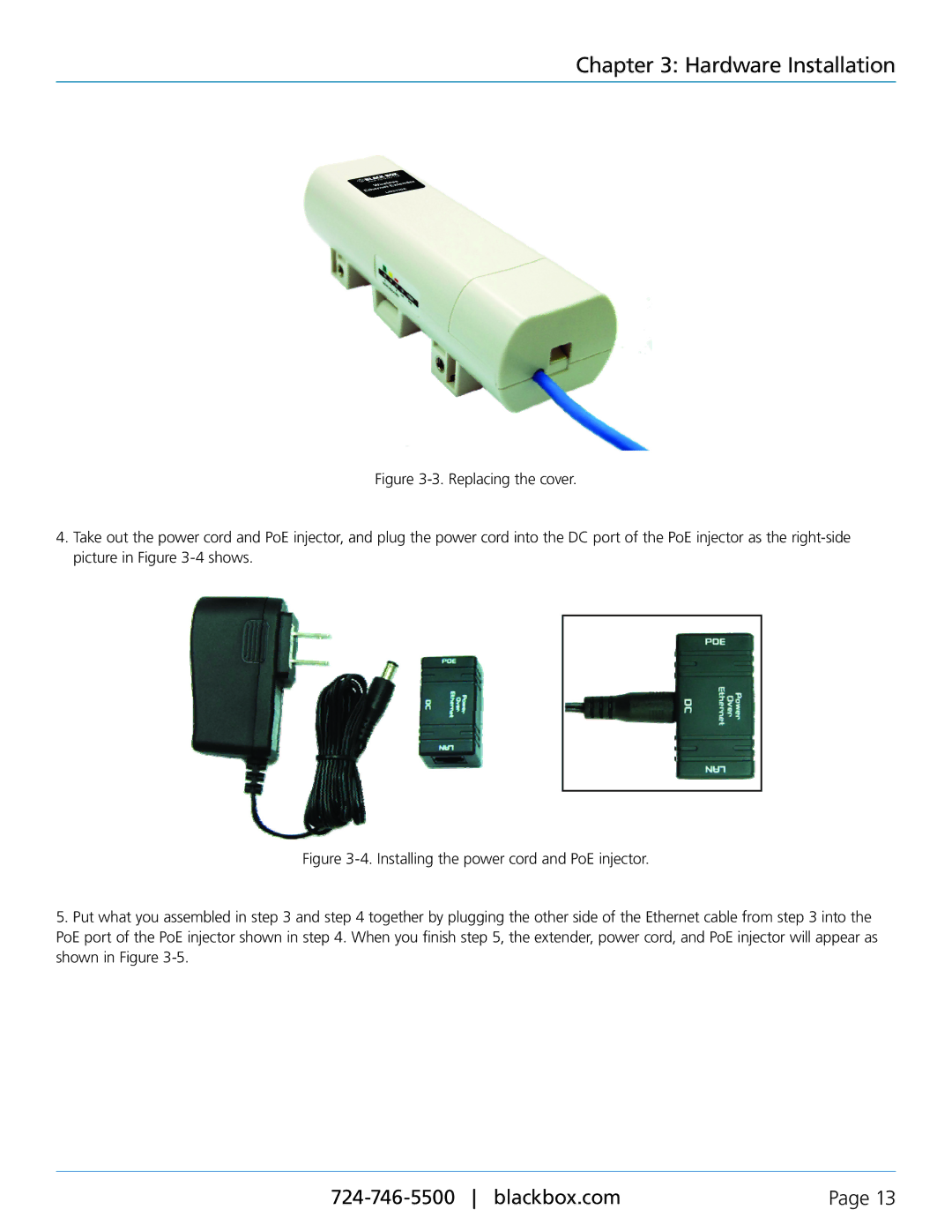 Black Box LWE100AE-KIT, LWE100A-W1, LWE100A-KIT-W1, LWE100A-KIT-W2, LWE100A-W2 user manual Hardware Installation 