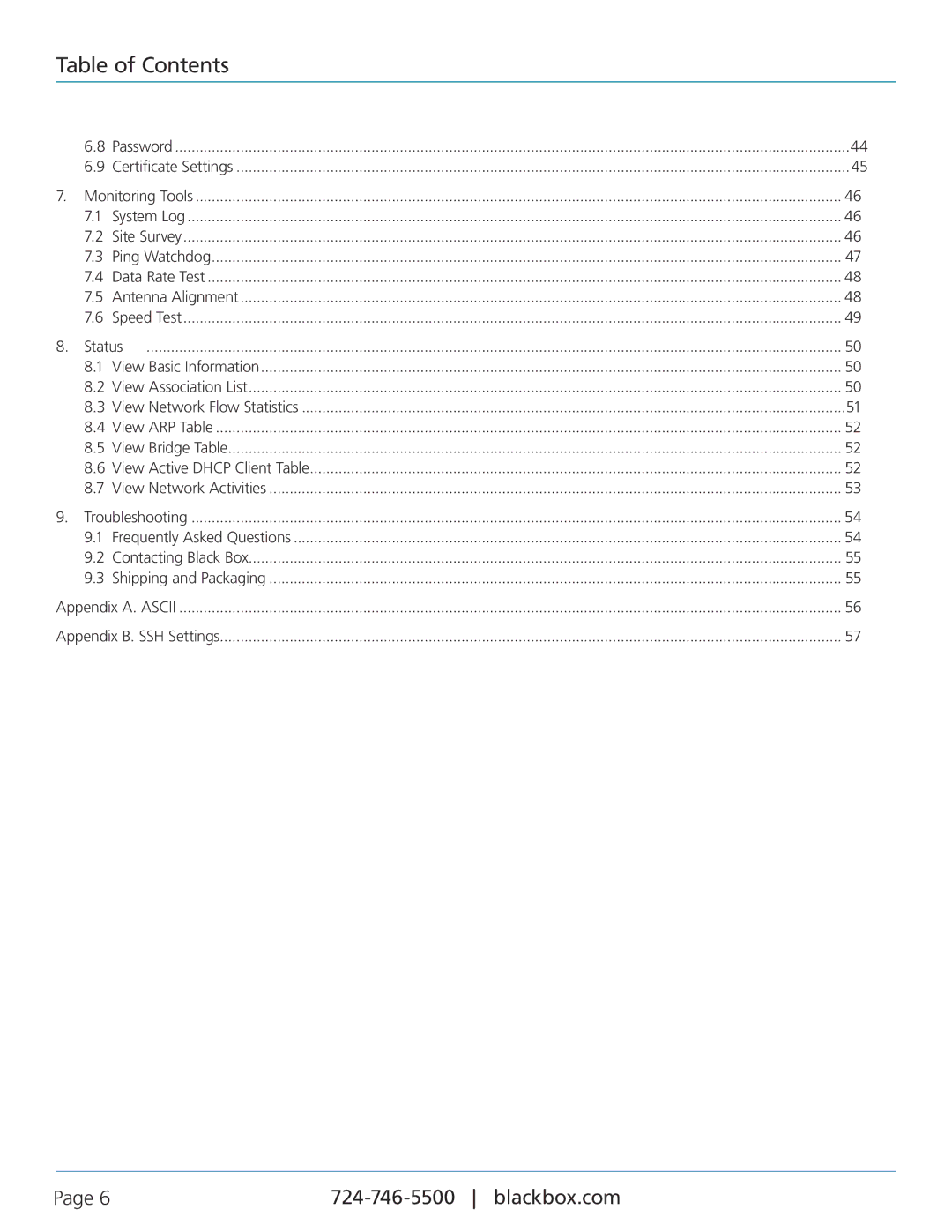 Black Box LWE100A-KIT-W2, LWE100A-W1, LWE100AE-KIT, LWE100A-KIT-W1, LWE100A-W2 user manual Table of Contents 