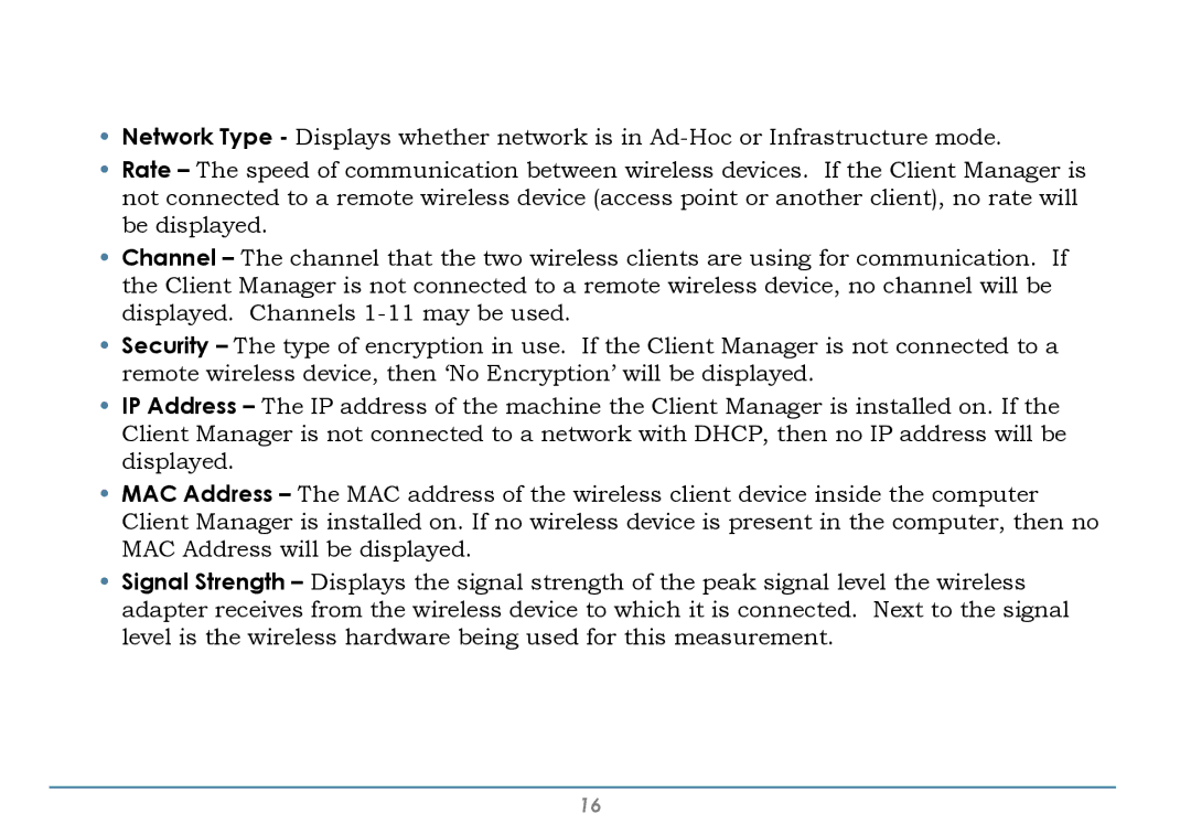 Black Box WLI-CB-G54HP user manual Client Manager Configuration 