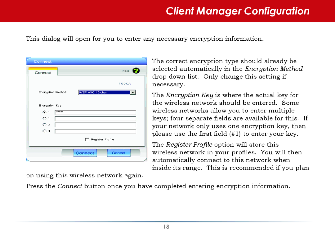 Black Box WLI-CB-G54HP user manual Client Manager Configuration 