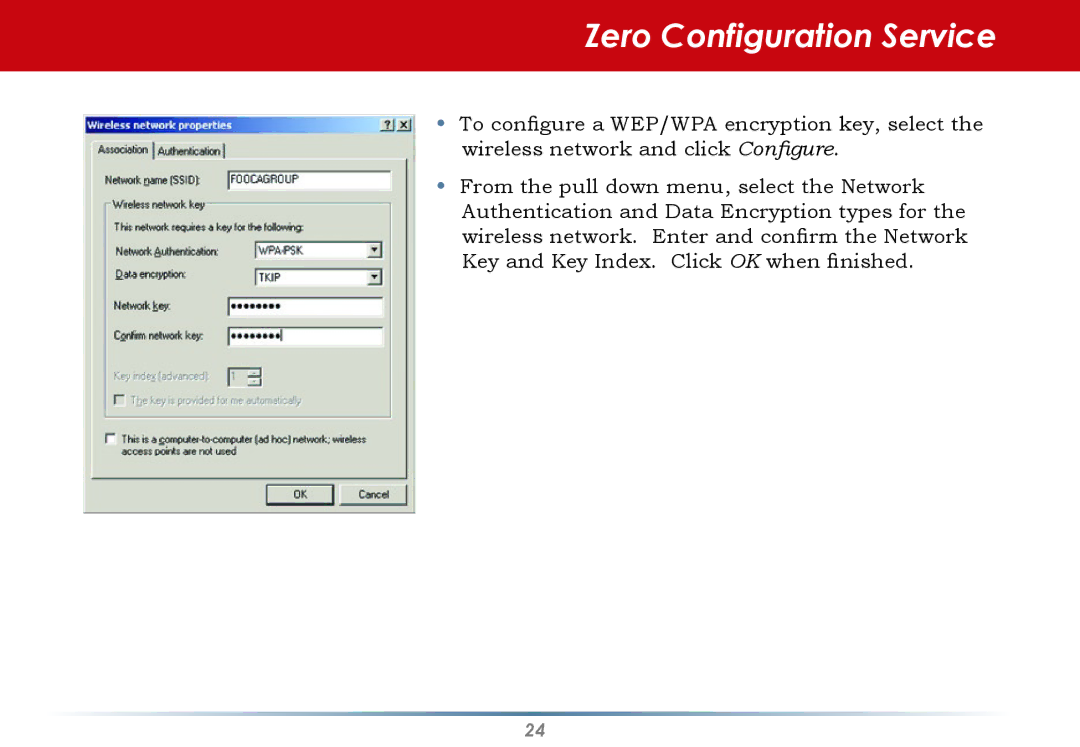 Black Box WLI-CB-G54HP user manual Zero Configuration Service 