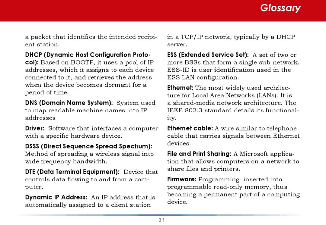 Black Box WLI-CB-G54HP user manual Packet that identifies the intended recipi- ent station 